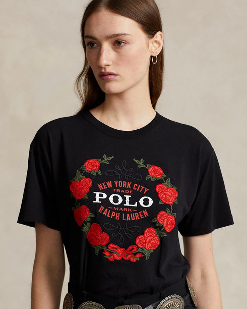 POLO RALPH LAUREN EMBROIDERY ROSES GRAPHIC T-SHIRT